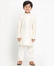 Vastramay Full Sleeves Solid Kurta & Pajama Set - Cream