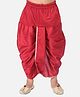 Tabard Solid Cotton Dhoti - Red