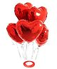 JOHRA (Pack of 5) 18 Inch Red Heart Shaped Balloons, Heart shape balloons for decoration, Red heart balloons for decoration, Red heart foil balloons, valentine balloons decoration - Red