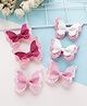 Pine Kids Bow & Butterfly Clips Set of 6 - Multicolor
