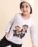 Babyhug Full Sleeves Knit Sweatshirt With Animal Applique- White Melange Babyhug Full Sleeves Knit Sweatshirt With Animal Applique- White Melange