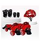 Jaspo Marshal Trainers Adjustable Roller Skates Combo with Helmet Knee & Elbow Guards - Red Black