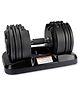 Reach Octane Adjustable Dumbbell 2.5 Kg to 20 Kg All in One Dumbbell Set with Twist Lock Technology Space Saver- Black