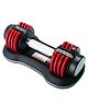 Reach Carbon Adjustable Dumbbells With Pin Lock Technology Space Saver - Red