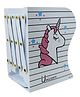 Asera Metal Bookends Unicorn Book Stand Shelf Organiser- White