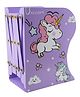 Asera Metal Bookends Unicorn Book Stand Shelf Organiser- Purple
