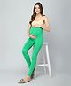 Zelena Full Length Pregnancy Belly Leggings With Adjustable High Waist Elastic - Green
