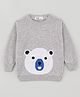 Simply Full Sleeves Knit Sweater Polar Bear Face Design- Grey