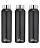 The Better Home Stainless Steel Pack of 3 Rust Proof Light Weight & Durable Water Bottle Black- 500 ml Each