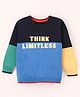 ToffyHouse Full Sleeves Winter Wear T-Shirt Text Print- Blue Green Yellow