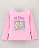 Vitamins Full Sleeves Cotton Top Glitter Text Print - Pink