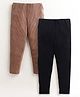 Cherry Crumble By Nitt Hyman Pack Of 2 Solid Ribbed Trousers - Black & Brown