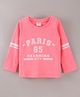 Smarty Girls Cotton Knit Full Sleeves T-Shirt Text Printed - Neon Pink