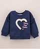 Little Kangaroos Full Sleeves 320 GSM Sweatshirt Sequin & Text Print - Blue