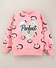 Vitamins Full Sleeves Looper Sweatshirts Smiley Printed - Peach Bud