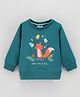 Ollypop Cotton Knit Full Sleeves Fox Patched Sweatshirt - Green