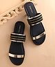 Earthy Touch Slip On Ethnic Wear Sandals with Studs - Gold