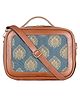 The Clownfish Sling Bag Purse with Top Handle and Shoulder Strap - Brown and Blue 