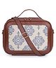 The Clownfish Sling Bag Purse with Top Handle and Shoulder Strap - Brown and Off White 
