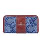 The Clownfish Aria Collection Tapestry Fabric & Faux Leather Zip Around Style Wallet With Card Holders Floral - Blue 