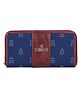 The Clownfish Aria Collection Tapestry Fabric & Faux Leather Zip Around Style Wallet With Card Holders Denim - Blue 