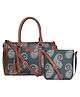 The Clownfish Combo Of Lorna Printed Handicraft Fabric Handbag for Women & The Clownfish Aahna Polyester Crossbody Sling Bag - Ash Grey 