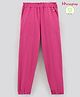 Honeyhap Premium 100% Cotton Light Weight Terry Full Length Solid Biowash Lounge Pant - Sangria