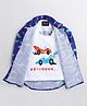 Polka Tots Full Sleeves Vroom Car Printed Shirt With Attached Tee - Blue