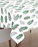 Encasa Leaves Printed Table Cloth 100 % Silky Polyster 6 to 8 Seater Dinning Table - Green