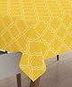 Encasa Printed Table Cloth 100 % Silky Polyster, Non Fading 4 to 6 Seater Dinning Table - Yellow