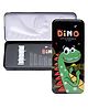 WISHKEY Dinosaur Printed Metal Pencil Box Stationary Holder Compass and Geometry Box with Double Layered Pen Case - Multicolor
