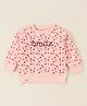 Ollypop Cotton Knit Full Sleeves Floral Printed Sweatshirt - Pink