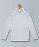 Kiddopanti Full Sleeves Unisex Turtle Neck Skivi Tee - White