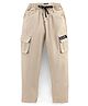 Olio Kids Cotton Lycra Knit Full Length Lounge Pants Solid - Beige