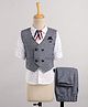 Jash Kids Full Sleeves Printed Shirt And Pants Set With Waistcoat - Navy Grey