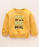 Bodycare Cotton Knit Full Sleeves Sweatshirt Text Print - Mustard
