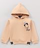 Little Kangaroos Full Sleeves Hooded Sweatshirt Dog & Text Print - Brown