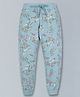Plum Tree Floral Printed Joggers - Aqua