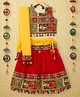Banjara India Navratri Theme Sleeveless Kutchi Embroidered Choli & Lehenga With Dupatta - Red & Multi Color