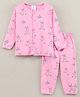 First Smile Full Sleeves Night Suit Bunny Print - Pink