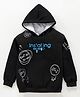 Smarty Boys Cotton Full Sleeves Fleece Hoodie Text Print - Black