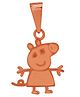 Taarose by Osasbazaar 925 Sterling Silver Peppa Pig Pendant and Chain Set for Kids - 92.5% Pure BIS Hallmarked - Rose Gold