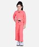 Aww Hunnie Full Sleeves Crop Top & Pajama Set - Peach