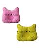 Jars Collections Memory Foam Pillow Cat Face Print Pack of 2 - Multicolour