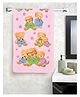 JARS Collections 100% Microfiber Towels Cartoon Animal Birthday Party Print  - Pink