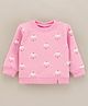 Little Kangaroos Full Sleeves Fleece Sheep Printed Sweatshirt - Pink