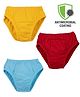 COCOON ORGANICS Pack Of 3 Solid Briefs - Yellow Red & Blue