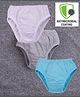 COCOON ORGANICS Pack Of 3 Solid Briefs - White Grey & Blue