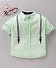 TONYBOY Full Sleeves Mock Suspender Style Placement Printed Shirt - Lime Green