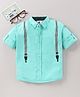 TONYBOY Full Sleeves Mock Suspender Style Placement Printed Shirt - Sea Green